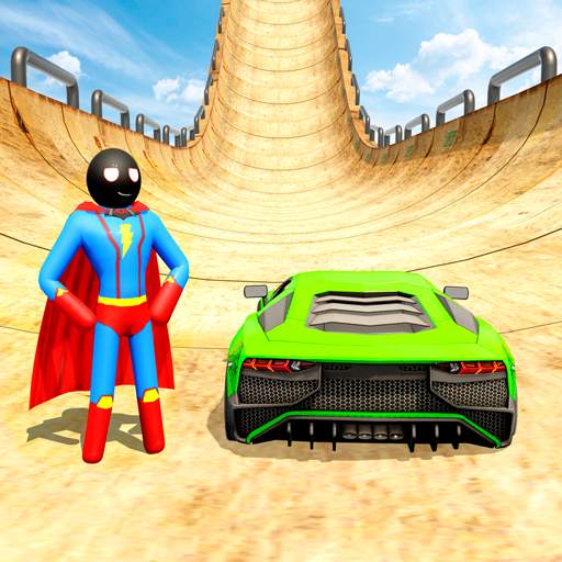 Stickman Superhero Car Stunt GT Racing