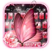Pink Butterfly Keyboard Theme on 9Apps