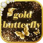 Shining theme: Sparkle Gold Butterfly wallpaper HD