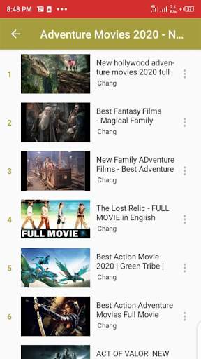 Adventure Movies App 2 تصوير الشاشة