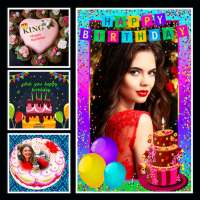 Birthday App : Frames, Wishes, photo on cake on 9Apps