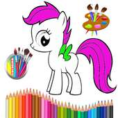 Coloring cute pony horses