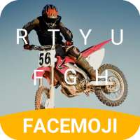 Motorbike Race Emoji Keyboard Theme for musically