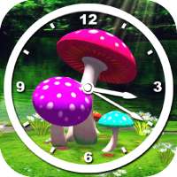 3D Mushroom Clock Live Wallpaper