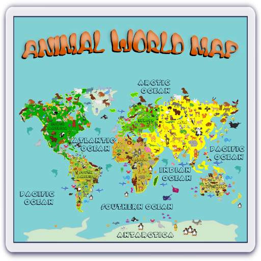 Animal World Map 6 -12 years