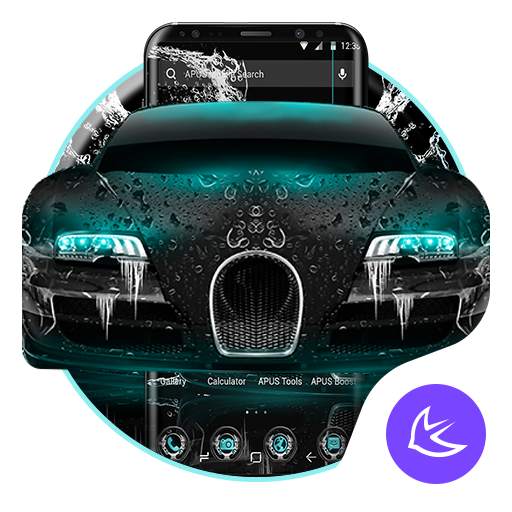 Blue Supercar APUS Launcher theme