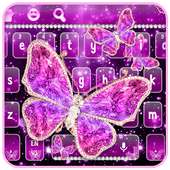 Shiny Purple Butterfly Keyboard