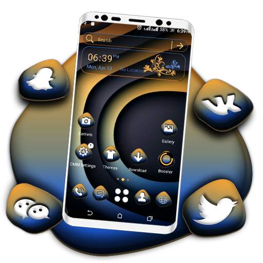 Abstract Curve Art Launcher Theme