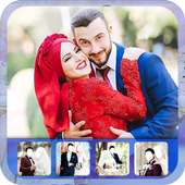 Hijab pareja boda moderna