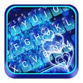 Blue Sparkling Heart Keyboard Theme on 9Apps