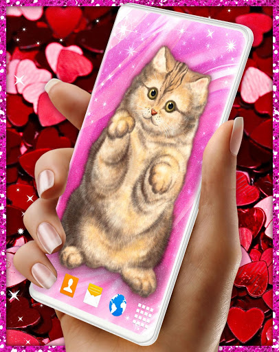Cute Cat Live Wallpaper ❤️ Fluffy Kitty Wallpapers screenshot 1