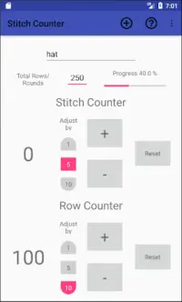 Row Counter Tutorial - Configure counters 