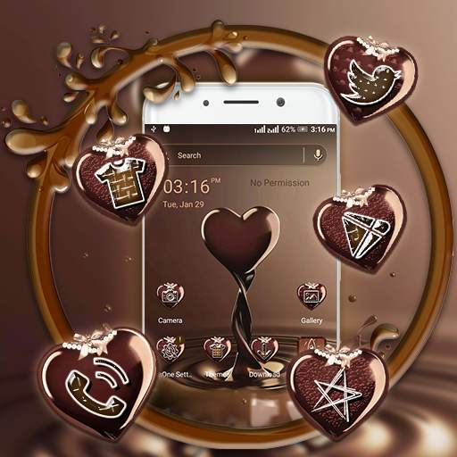 Chocolate Love Heart Launcher Theme