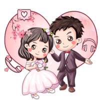 Cartoon Couple Love Wedding Theme