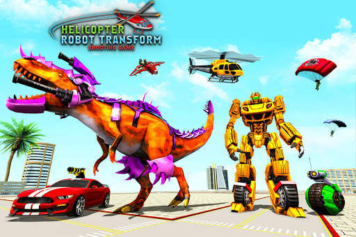 Dino Robot Car : Helicopter Robot Transformation screenshot 1