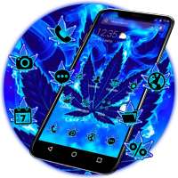 Blue Flame Weed Theme APUS Launcher on 9Apps