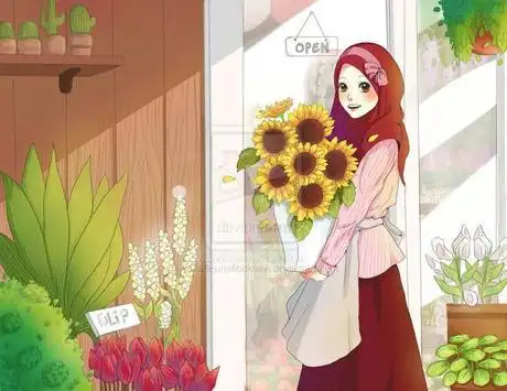 Anime Hijab Cute HD phone wallpaper