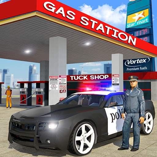 Police Car Wash Service: Gas Station Parking Games