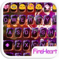 Fire Heart Emoji Keyboard Skin on 9Apps