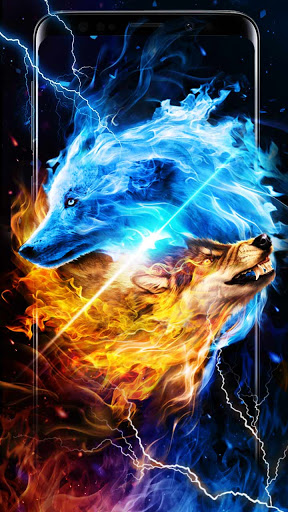 Wallpaper animals, fire, wolf images for desktop, section собаки - download