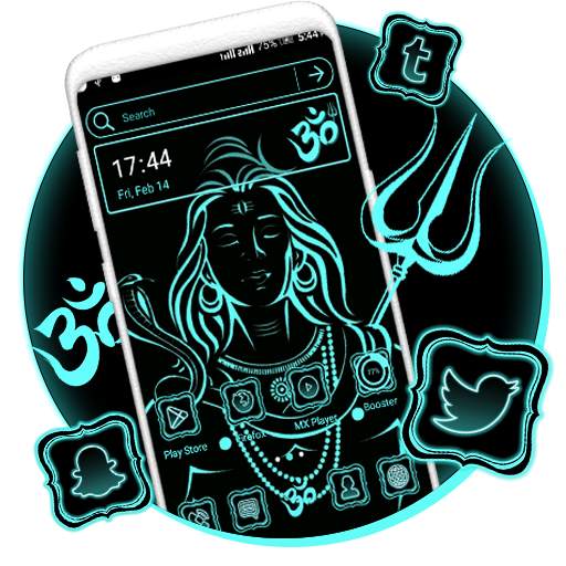 Shiva Neon Launcher Theme