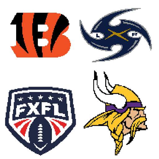 American Football Logo Pixel Art:  Color by Number