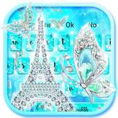 Turquoise Paris Diamond Butterfly Keyboard on 9Apps