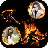 Fire Text Dual Photo Frame on 9Apps