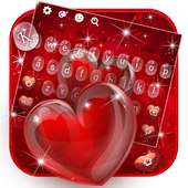 Red Love Heart Keyboard Theme on 9Apps