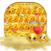 Tema Keyboard Emoji Wajah Lucu
