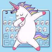 Cute Doing Dabbing Unicorn Keyboard Theme