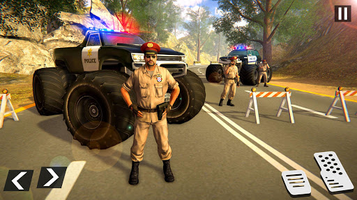 US Police Monster Truck Gangster Car Chase Games स्क्रीनशॉट 1