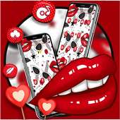 Red Lips Glass Cool Theme