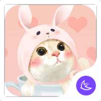Cute Pink Kitten-APUS Launcher free fashion theme on 9Apps
