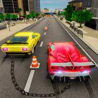 Chained Car Crash: Extreme Car Drag Racing Game