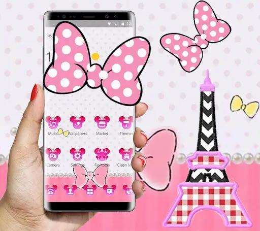 Descarga de aplicación Pink Minnie Wave Bowknot Theme - Gratis - 9Apps
