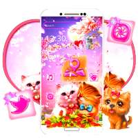 Cute Pink Cat Love Theme🐱 on 9Apps