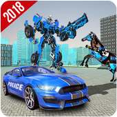 US Police Car Robot Wild Horse Transformation Game