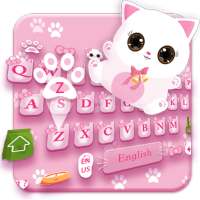 गुलाबी बिल्ली लवली कुंजीपटल on 9Apps