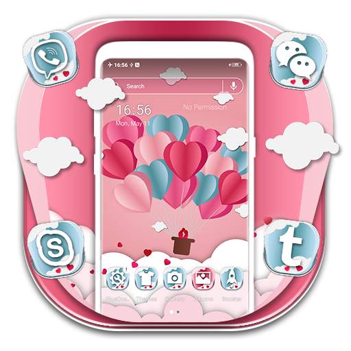 Pink Heart Love Launcher Theme