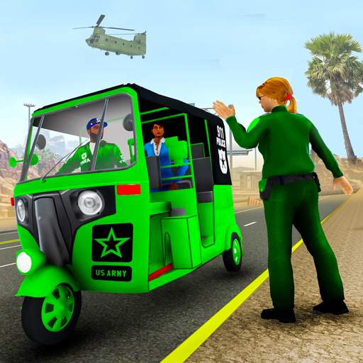 Army Auto Rickshaw Games 2021 :Army Taxi Game 2021