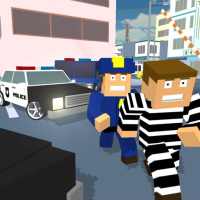 Cop Blocky Ladrón Running