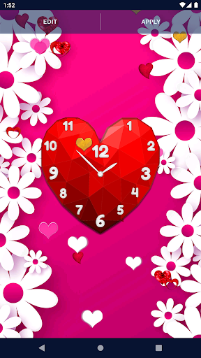 Love Hearts Clock Wallpaper screenshot 4