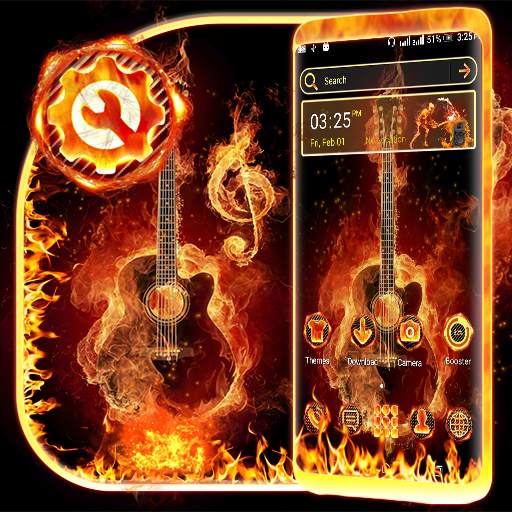 Fire Guitar Launcher Theme