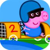 kids happy pig racing