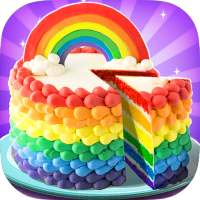 Bolo de unicórnio do arco-íris: jogos de cozinha