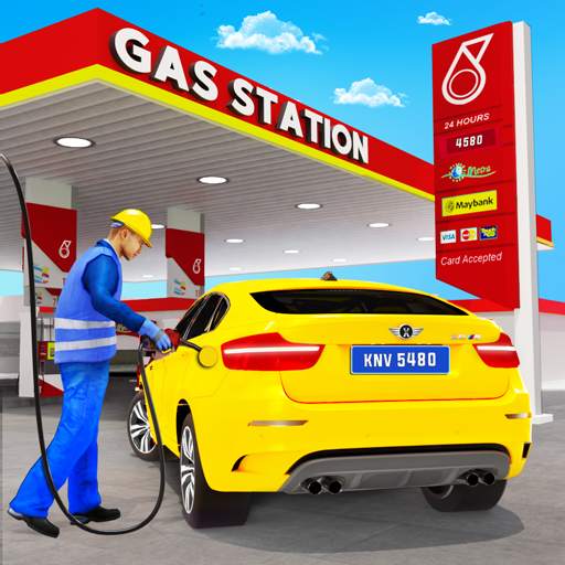 Modern Car Wash Service Center: Gas Station