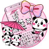 गुलाबी प्यारा पांडा कीबोर्ड