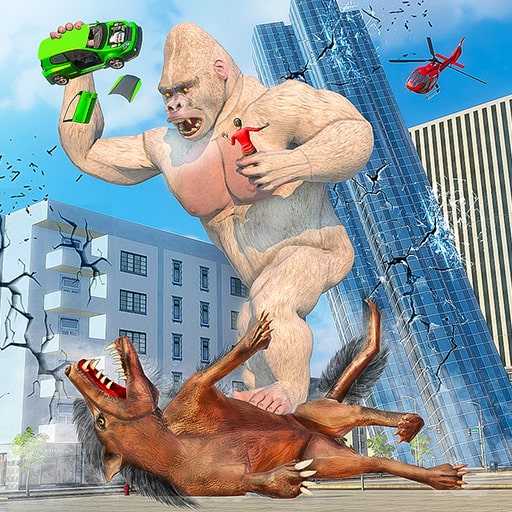 Dinosaur Rampage Sim: Angry Gorilla city smasher