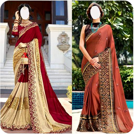 Women designer saree Montage